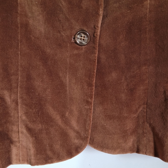 Vintage Silver Unicorn Burnt Orange/Brown Faux Suede Women’s Blazer Sz 13 Button - Picture 4 of 16